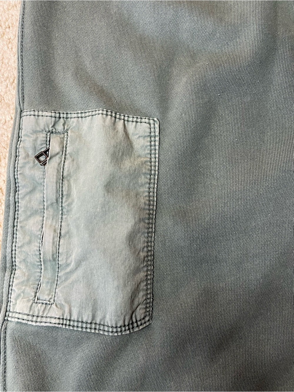 Women’s Sage Green Contrast-Panel Joggers - Picture 4 of 9